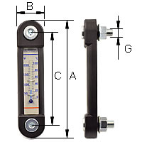 Flüssigkeitsstandanzeige mit integriertem Thermometer