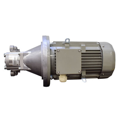 Ansicht von unten Motor-Pumpen-Kombination