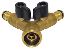 Y-Verteiler mit Hahnanschluss und Absperrhahn Easy-Klick