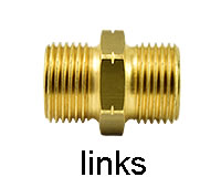 Doppelnippel mit Linksgewinde 