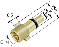 Maße Bajonettadapter KEW Messing 