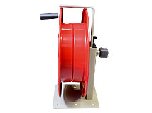 Detailansicht Schlauchaufroller mit Handkurbel