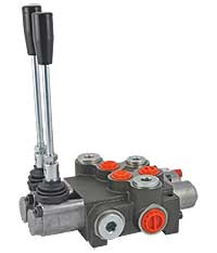 Handhebelventil, 1x einfach-, 1x doppeltwirkend