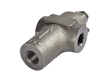 Ansicht von unten Druckbegrenzungsventil für den Leitungseinbau mit Kontermutter