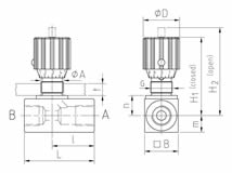 Technische Zeichnung Drosselrückschlagventil HE-DRV