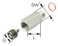 Schlauch-/Rohrbruchsicherung, Innen- und Außengewinde 