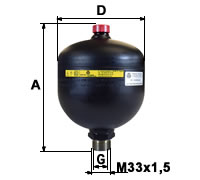Membranspeicher mit Außengewinde