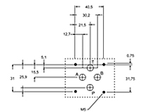 Flanschabmessungen nach ISO 4401, Nenngröße 6 (CETOP).