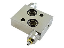 Ansicht von unten Doppeldruckbegrenzungsventil Schockventil