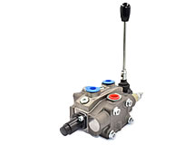 Rückansicht Doppeltwirkender Einfach-Handhebelsteuerblock