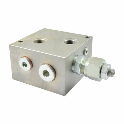 Anschlussplatte mit Druckbegrenzungsventil, Nenngröße 6