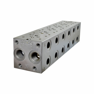 Mehrfachanschlussplatte, NG 6, 6 Sektionen