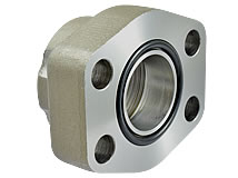 Ansicht von unten SAE-Einschraubflansch Typ HV-AFS