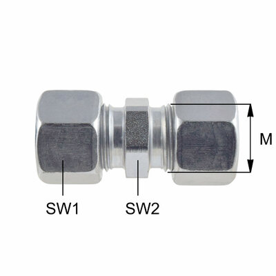 Gerade Verschraubung, Typ G, Doppelnippel, 12L, M18x1,5