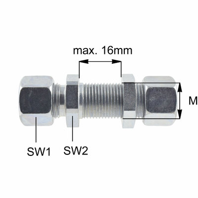 Gerade Schottverschraubung, 12L, M18x1,5, PE-SV12-PL