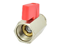 MINI-Niederdruckkugelhahn mit Innengewinde/ Außengewinde