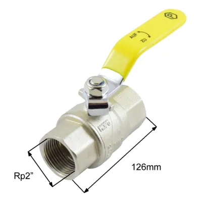 Messing-Kugelhahn für Gas mit DVGW-Zulassung NW50 Rp2"