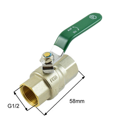 Messing-Kugelhahn für Trinkwasser mit DVGW-Zulassung NW15 G1/2