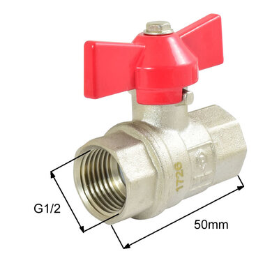 Niederdruckkugelhahn mit Flügelgriff G1/2"