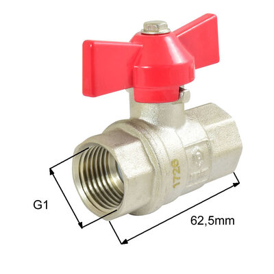 Niederdruckkugelhahn mit Flügelgriff G1"