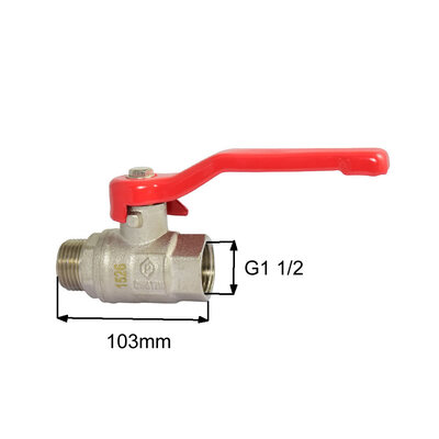 Niederdruckkugelhahn Innengewinde / Außengewinde AG1 1/2"