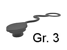 schwarzer Staubstecker für Steckkupplungsmuffe Gr. 3