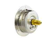 Rückansicht Glyzerinmanometer Ø 63 mm mit Befestigungsrand