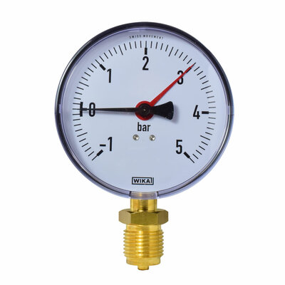 Manometer Ø 100 mm, -1...+5bar (Vakuum + Überdruck), Kunststoff