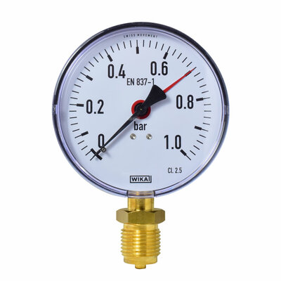 Manometer Ø 100 mm, 0...1bar, Kunststoff