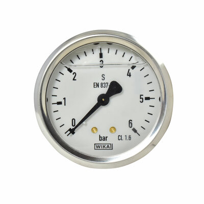 Glyzerinmanometer Ø 63 mm, 0...6bar mit Befestigungsbügel