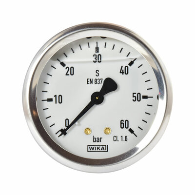 Glyzerinmanometer Ø 63 mm, 0...60bar mit Befestigungsbügel