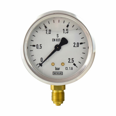 Glyzerinmanometer Ø 63 mm, 0...2,5bar