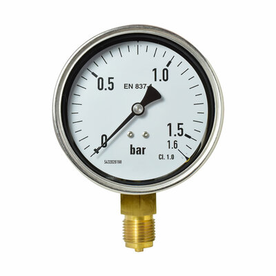 Manometer Ø 100 mm, 0...1,6bar