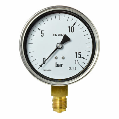 Manometer Ø 100 mm, 0...16bar