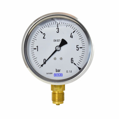 Glyzerinmanometer Ø 100mm, 0...6bar