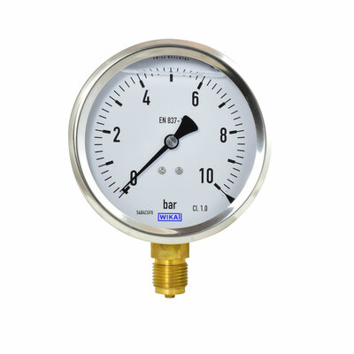Glyzerinmanometer Ø 100mm, 0...10bar