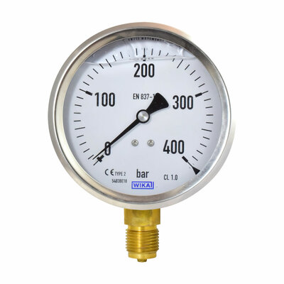 Glyzerinmanometer Ø 100mm, 0...400bar