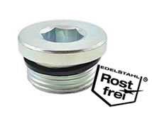 Verschlussschraube Edelstahl mit Weichdichtung Verschlussschraube Edelstahl mit Weichdichtung