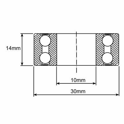 3200-2Z Schrägkugellager Zeichnung