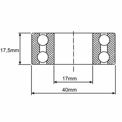 3203 Schrägkugellager Zeichnung
