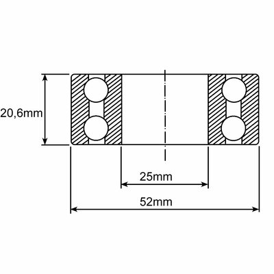 3205 Schrägkugellager Zeichnung