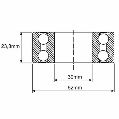 3206-2Z Schrägkugellager Zeichnung