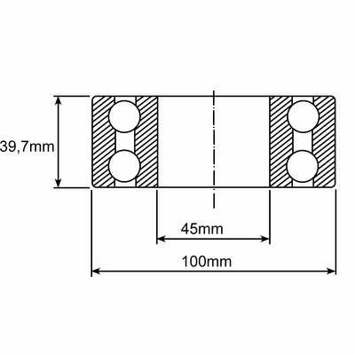 3309 Schrägkugellager Zeichnung