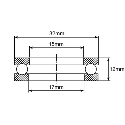 51202 Axial-Rillenkugellager Zeichnung
