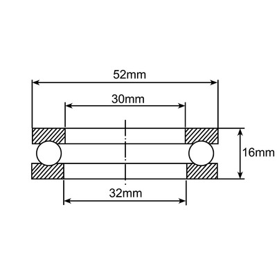 51206 Axial-Rillenkugellager Zeichnung