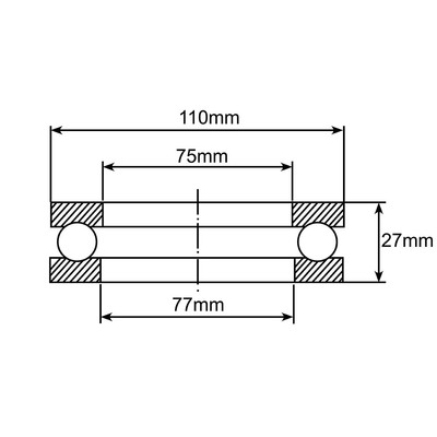51215 Axial-Rillenkugellager Zeichnung