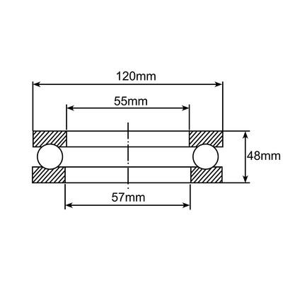51411 Axial-Rillenkugellager Zeichnung
