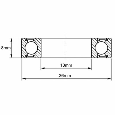 6000-2RS Rillenkugellager Zeichnung