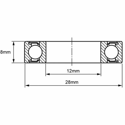 6001-2Z Rillenkugellager Zeichnung
