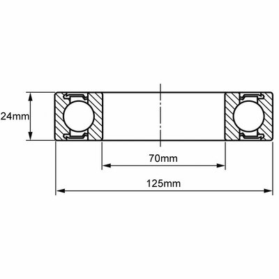 6214-2RS Rillenkugellager Zeichnung